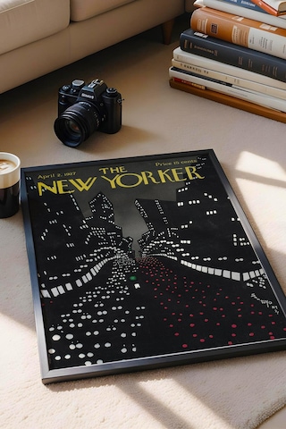 The New Yorker Çerçeveli Tablo April 2 1927 - Şehir Trafik Işıkları