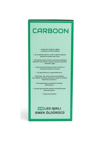 Carboon 9w Elektrikli Uv Led Işıklı Sinek Sivrisinek Öldürücü Sessiz, Sağlıklı Ve Etkili Koruma