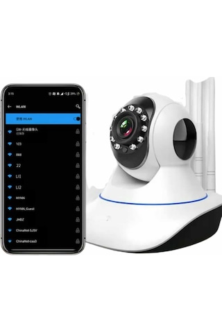 Akıllı Gece Görüşlü Sensörlü Wifi Kamera Telefondan Takip Edilebilir