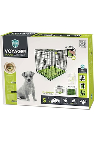 M-pets Voyager 2 Kapılı Köpek Kafesi Small Yeşil 61x46x48 Cm 244-52029.01