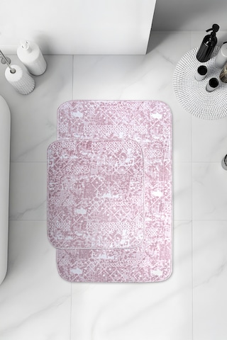 Banyo 2li Kaydırmaz Paspas Takımı Pudra 60x100 Pudra