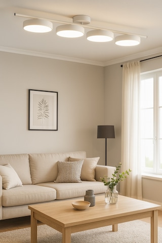 Tual Modern Salon Yatak Odası Giyinme Odası Mutfak Beyaz Işık Ledli Beyaz Renk 4 Lü Led Avize Beyaz4 Beyaz4