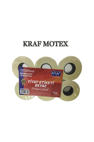 Kraf Motex Etıket Cıft Hane 6600 Yedek 12 Lı