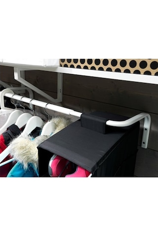 Elbise Duvar Askısı Çelik Askılık Ikea Metal Askı 60/90x26 Cm Beyaz