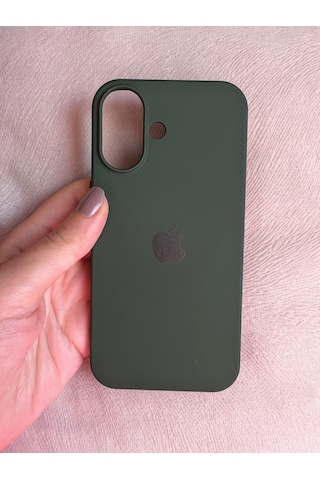 Apple Uyumlu iPhone 16 Plus Logolu İçi Kadife Silikon Lansman Kılıf