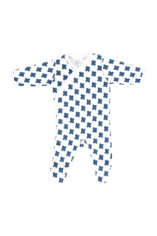 Sevi Bebe Desenli Prematüre Pijama Tulumu 6945 Mavi