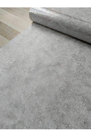 Açık Gri Gümüş Çatlak Efektli Hafif Kabartmalı Duvar Kağıdı 5 M²