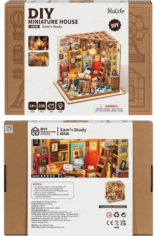 Rolife Sam's Study Library - Kendin Yap Minyatür Maket