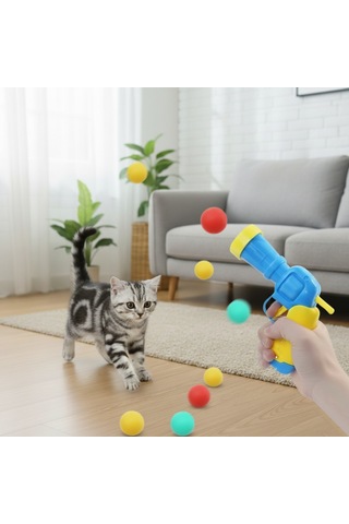 Runaway Peluş Top Atan İnteraktif Kedi Oyuncağı