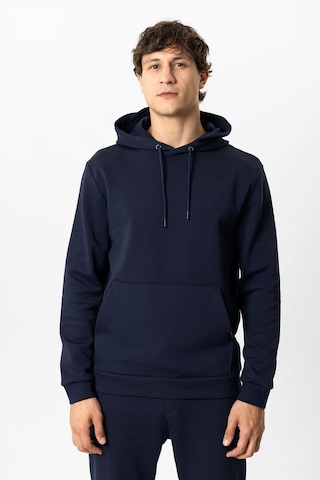 Backandbond Lacivert Regular Fit Pamuklu Kapüşonlu Kanguru Sweatshirt