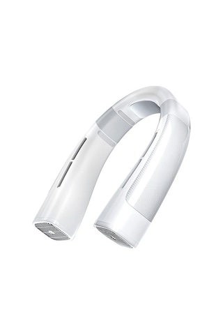 4000mah Asılı Boyun Fanı Klima Usb Şarj Edilebilir Hava Soğutucu Spor Yaz Için 5 Hız Elektrikli Fan, Beyaz 1401 Renkli