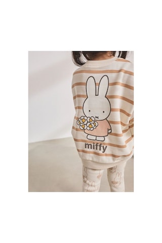 Lucco Tavşanlı Sweatshirt Tayt Kız Çoçuk %100 Cotton Takım Bej