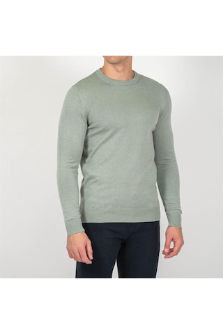 Granit Erkek Bisiklet Yaka Triko Slim Fit Pamuklu Kazak Ncs Jeans 3002-Granit