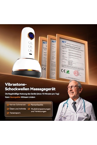 Shiptree Vibrastone 6.0, 25 Titreşim Ve Isıtma Kombinasyonlu Lenfatik Masaj Cihazı 2026, Nöropati İçin Gua Shockwave Masajı, Varisli Damarlar, Ayaklar, Eller Ve Sırt İçin Rahatlama, Beyaz
