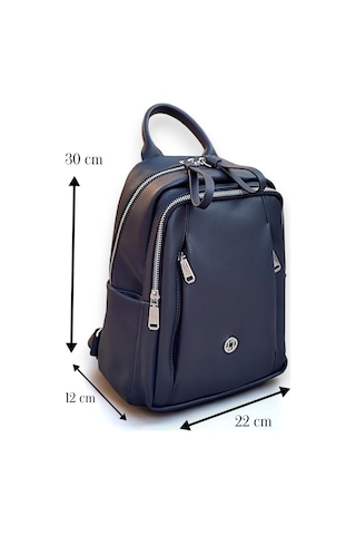 Kadın Deri Sırt Çantası Çok Gözlü 8683255013753 Siyah