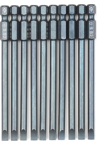 Neevoyu 10'lu Set S2 Çelik Manyetik Torna Ucu, Dayanıklı Darbeli, 10cm Uzunluk, Sl5, 1/4" Bağlantı, Yüksek Tork