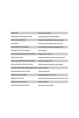 Tongxida Symbee Dış Mekân Full Hd Kamera, Gündüz/gece Kullanım, İp66 Su Geçirmez, 2.0'' Tft Ekran, 0.7s Hızlı Tetik, 12 Dil, Ç Çok Renkli