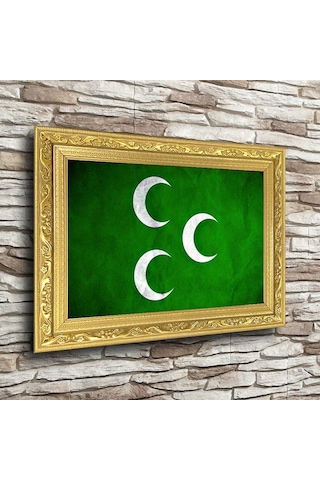 3 Hilal Altın Yaldız Çerçeveli A3 Tablo - Yatay