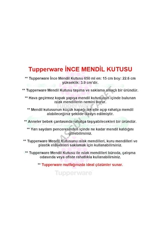 Tupperware Islak Mendil Kutusu 650 Ml Lacivert Ince Mendil Kutusu N1142010 Çok Renkli