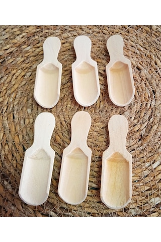 Bambu Ahşap Ölçek Baharat Kaşığı Küreği 6 Adet Ahşap