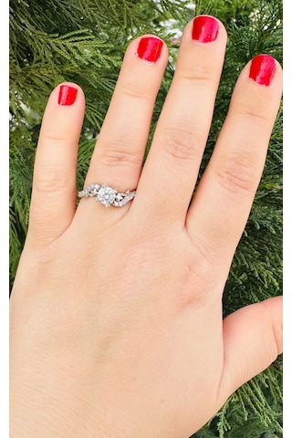 Alyans Yüzük 925 Ayar Zirkon Taşlı Parlak