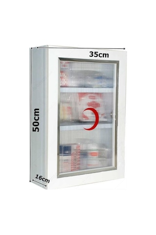 Ecza Dolabı Kapaklı Pvc İlk Yardım Dolabı Çelik Ayna 159