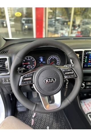 Kia Sportage 2020-2024 Araca Özel Direksiyon Kılıfı Nokta Düz Siyah