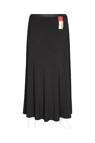 Hesna Kadın Bensu Büyük Beden Sandy Çapraz Astarsız Siyah Etek Siyah