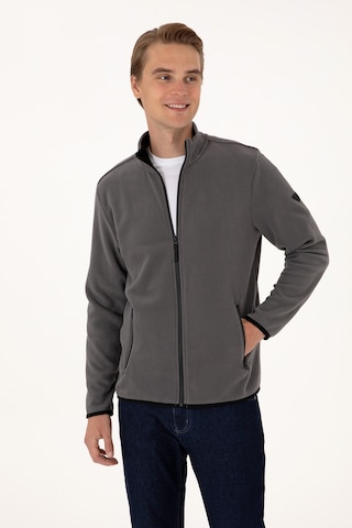 U.S. Polo Assn. Erkek Regular Fit Gri Polar Örme Hırka 50313779-VR024