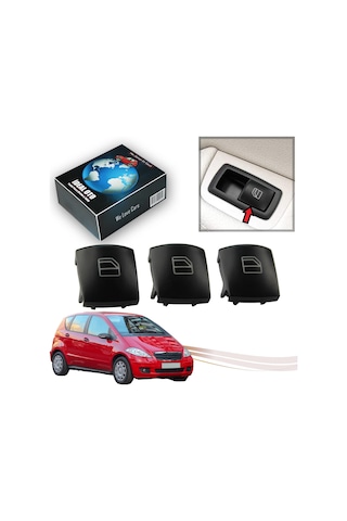 Mercedes A W169 2004-2012 Yolcu Kapısı Cam Düğmesi Takımı 3lü Sürücü Kapısı İçin Değildir