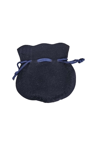 Kadife Kese Lacivert 100 Adet 8x9 2 Boy Takı, Altın Kesesi İpli & Büzgülü