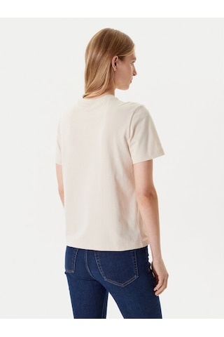 Kadın Monogram Logolu T-shirt - Bej-8758 Brazilian Sand