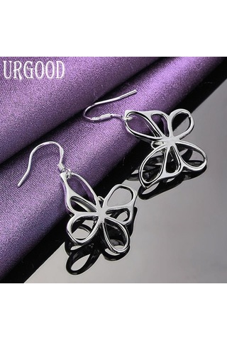 925 Ayar Gümüş Kelebek Kolye Küpe Moda Takı