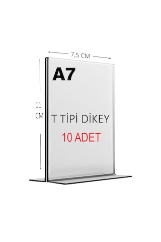 Heroglas 10 Adet A7 T Tipi Dikey Masa Üstü Şeffaf Pleksi / Föylük-fiyatlık-menü-broşürlük