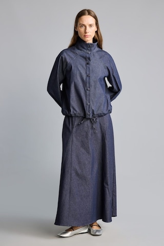 Defacto Regular Fit Jean Görünümlü Panel Detaylı Maxi Etek I4074ax26aunv42 Lacivert-nv42