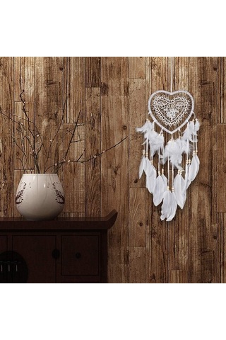 Rüzgar Çanları El Yapımı Dantel Rüya Yakalayıcı Tüy Boncuk Asılı Dekorasyon Süslemesi Sanat Kolye Hediyeler Bahçe Dekoru İçin