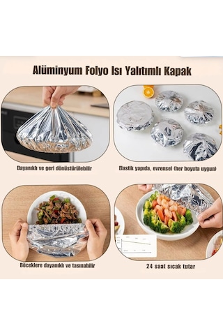 10'lu Bone Kapak - Folyo - Isı Yalıtımlı - Tabak Ve Mini Tencere Uyumlu Diğer