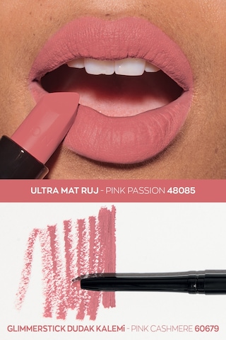 Avon Glimmerstick Dudak Kalemi Pink Cashmere + Avon Ultra Mat Ruj Pink Passion