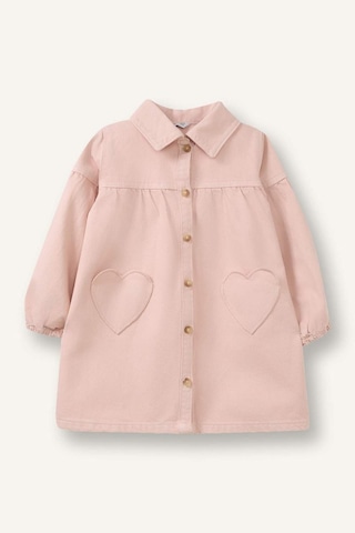 Defacto %100 Pamuk Uzun Kollu Denim Elbise Kız Bebek G8899a526spbr134 Pembe-br134