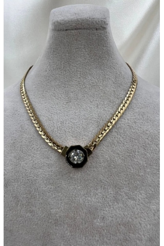 Bb Çelik Serenay Serisi Tektaş Kolye Altın - Beyaz