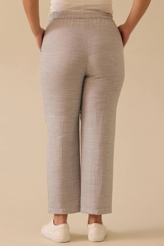 Galaxi Kadın Büyük Beden Cepli Bilek Boy Pantolon 4010 Gri Gri