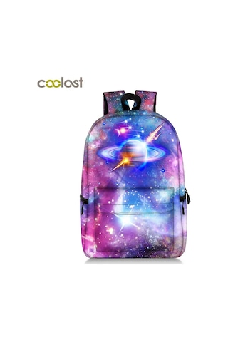 Evren Yıldız Sırt Çantası Genç Erkek Kız Galaxy Gezegen Okul Açık Vizon