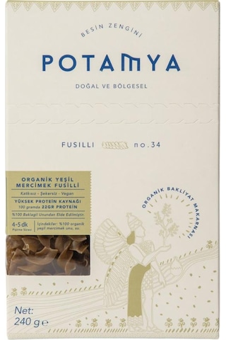 Potamya Organik Yeşil Mercimek Fusilli Makarna 240 Gr 240 G
