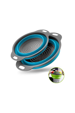 Silikon Mutfak Maşası 2'li Paket Yuvarlak Saplı Makarna, Sebze Ve Meyveleri Süzmek İçin Mükemmel B Diğer