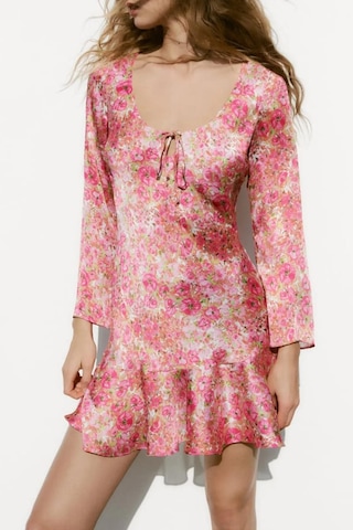 Madmext Pembe Çicek Desenli Elbise Mg1835-pembe Pembe