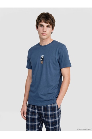 LC Waikiki Lc Waıkıkı Lacivert Regular Fit Ekose Desenli Erkek Pijama Takımı