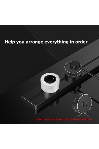 Geeroyoo Çoklu Usb Bağlantılı, 16a Avrupa Stili Kare Gri Elektrik Rayı Adaptörü