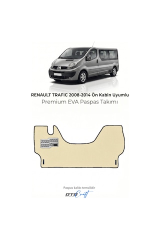 Otocraft Renault Trafic 2008-2014 Uyumlu Krem 3d Havuzlu Eva Ön Kabin Paspası Tek Parça Araca Özel