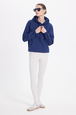 Tudors Kadın Oversize Geniş Kesim Pamuklu Yumuşak Dokulu İçi Polarlı Basic Lacivert Kapüşonlu Sweatshirt-42087 Lacivert