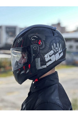 Ls2 Rapid 2 Clawn Kask Gri Kırmızı Mat Siyah